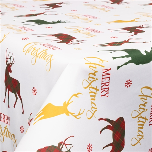 Textile wax cloth with acrylic coating - 30 meters on a roll - With Christmas motif - Merry Christmas - 140 cm wide textile cloth