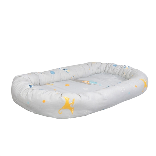 Babynest - Soft babynest 86 cm long - Space dinosaur collection for baby - Cotton baby nest - Nordstrand Home baby accessories