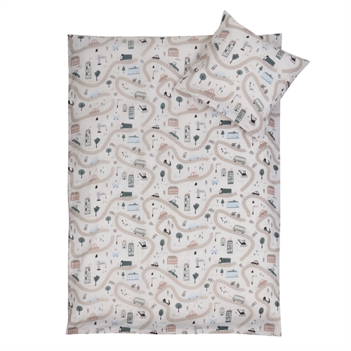 Bedding 100x140 cm - Junior bedding set with cars - 100% cotton bed linen - Nordstrand Home