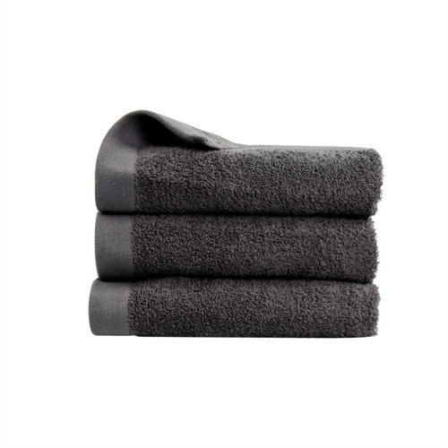 Towel - 100% Soft cotton with high absorbency - 50x100 cm - Dark grey towel from Danish By Borg