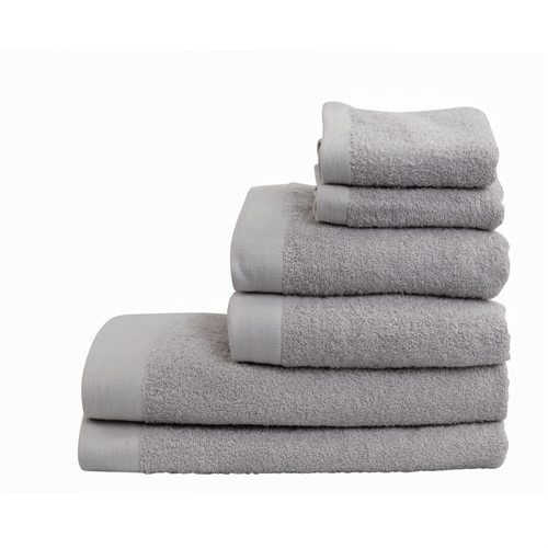 Towel package with 6 pcs. - 100% Soft cotton with high absorbency - Light grey towels from Danish By Borg
