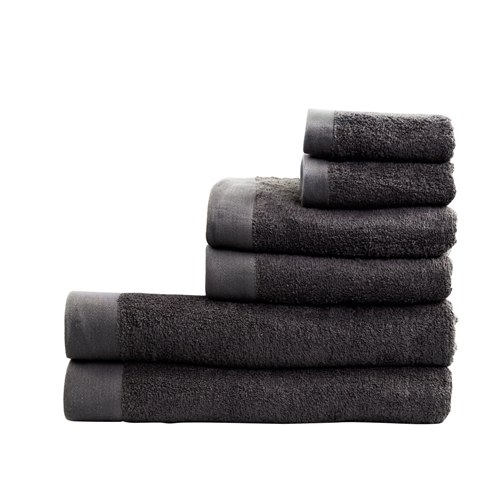 Towel package with 6 pcs. - 100% Soft cotton with high absorbency - Dark gray towels from Danish By Borg