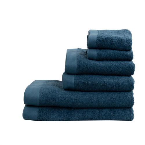 Towel Pack with 6 pcs. - 100% Soft Cotton with High Absorbency - Dark Blue Towels from Danish By Borg