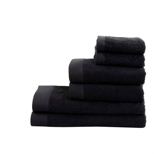 Towel package with 6 pcs. - 100% Soft cotton with high absorbency - Black towels from Danish By Borg