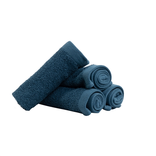 Washcloths 4-pack - 100% Soft cotton with high absorbency - 30x30 cm - Dark blue washcloths from Danish By Borg