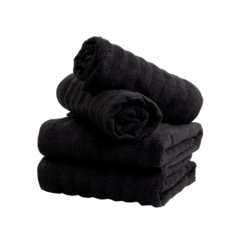 Bath Towels 2 pcs. in 100% combed cotton - Soft black towels 70x140 cm from Borg Living