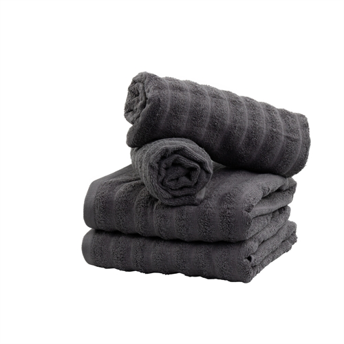 Bath Towels 2 pcs. in 100% combed cotton - Soft dark gray towels 70x140 cm from Borg Living