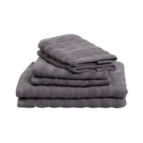 Towels 2 pcs. 100% combed cotton - Soft dark gray towels 50x100 cm from Borg Living