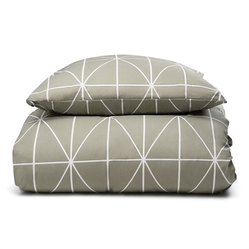Bedding 100% cotton - 140x200 cm - Green bed set with harlequin pattern - Nordstrand Home duvet cover