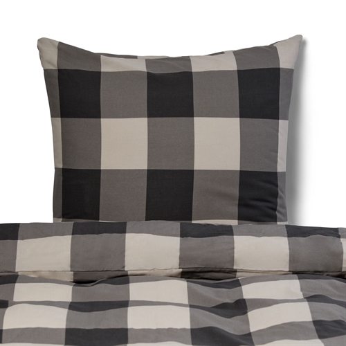 Bedding 100% cotton - 140x200 cm - Grey checkered bed set - Nordstrand Home duvet cover