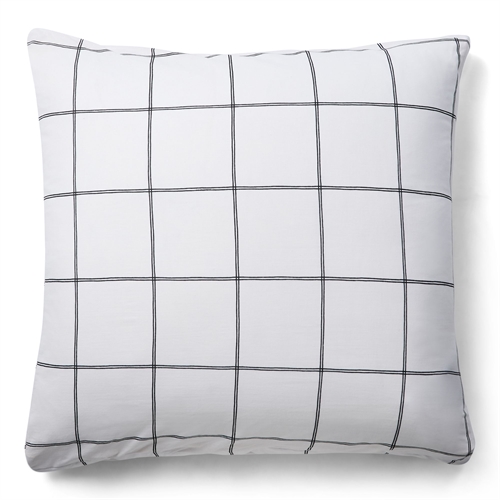 Pillowcase 100% cotton - 60x63 cm - White pillowcase with black checks  - Nordstrand Home duvet cover