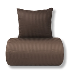 Bedding - 100% cotton satin - Classic brown stripes