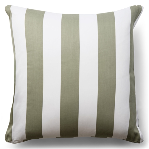 Pillowcase in 100% soft and luxurious cotton satin - 60x63 cm - Green and white - Nordic Stripe pillowcase from By Night