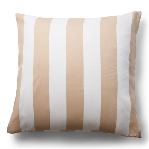 Pillowcase in 100% soft and luxurious cotton satin - 60x63 cm - Natural-colored and white - Nordic Stripe pillowcase from By Night
