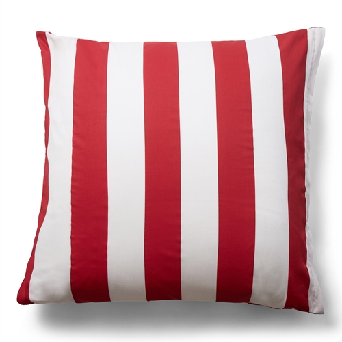 Pillowcase in 100% soft and luxurious cotton satin - 60x63 cm - Red and white - Nordic Stripe pillowcase from By Night