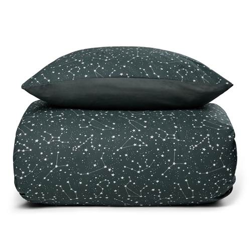 Bedding - 140x220 cm - Duvet cover in 100% Cotton - Zodiac green - Constellation - Borg Living bedding set