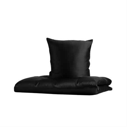 Silk bed linen 200x200 cm - Solid black bed linen for double duvet - 100% Silk - Butterfly Silk