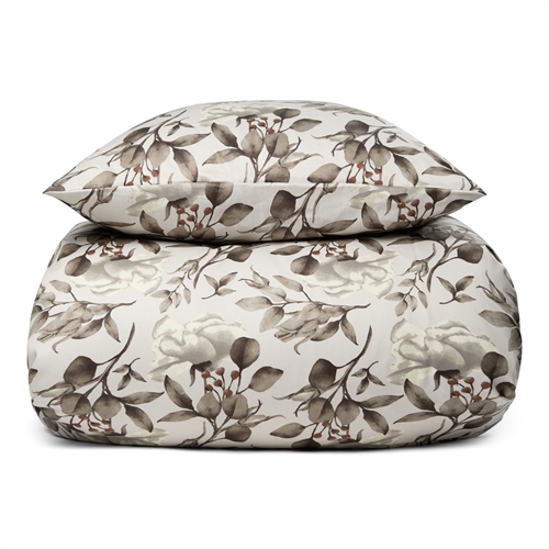 Floral bed linen - 100% Soft cotton satin - 140x200 cm - Blossom white - By Night bed set