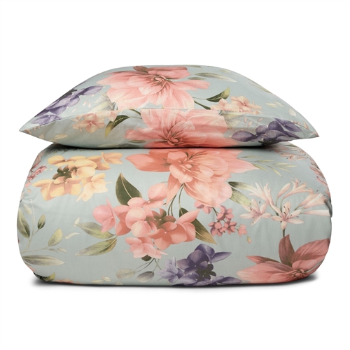 Floral bed linen 140x220 cm - 100% Soft cotton satin - Summer Bloom - By Night bed set