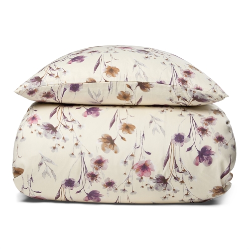 Floral bed linen 140x220 cm - 100% Soft cotton satin - Summer Flower - By Night bed set
