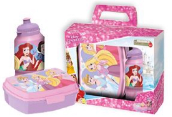 Disney princess lunch box with water bottle - 2-piece lunch box set for children - Featuring Cinderella, Rapunzel, and Sleeping Beauty