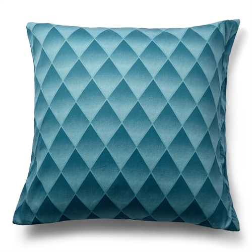 Pillowcase in 100% soft and luxurious cotton satin - 60x63 cm - Harlequin pattern in a beautiful blue colour - Pillowcase from By Night