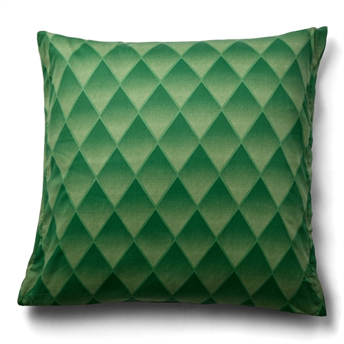 Pillowcase in 100% soft and luxurious cotton satin - 60x63 cm - Harlequin pattern in a beautiful green colour - Pillowcase from By Night