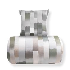 Bed linen - 100% cotton satin - Green stripes