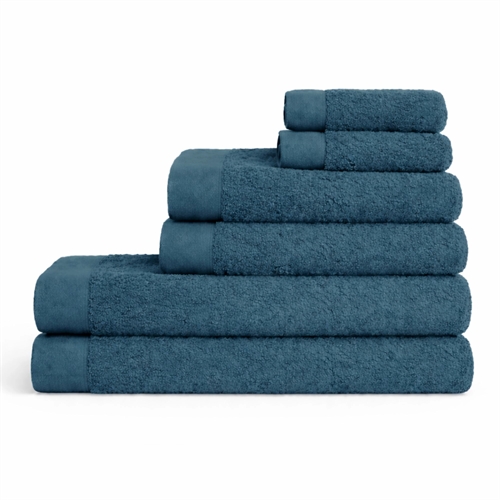 Cotton towels - 100% cotton - 6-pack - Poppy - Dark blue