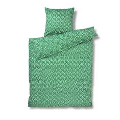 JUNA bedding - 100% organic cotton satin - Pleasantly green with flowers