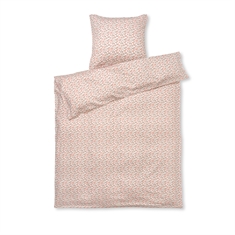JUNA bed linen - 100% organic cotton satin - Pleasantly white with pink flowers