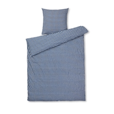 JUNA bedding 140x200 cm - 100% organic cotton - Seersucker bedding dark blue