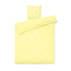 JUNA bedding - 100% organic cotton - Daisy yellow with embroidered flowers