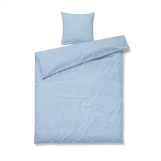 JUNA bedding - 100% organic cotton - Daisy light blue with embroidered flowers