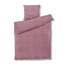 JUNA bedding 140x200 cm - 100% organic cotton - Seersucker bedding plum/rose