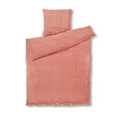JUNA bed linen - 100% organic cotton - Seersucker bedding red