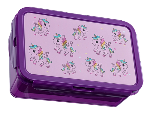 Unicorn lunch box with 3 compartments - Purple Unicorn - Lunch box for children