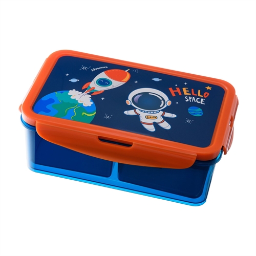Astronaut lunchbox - Blue lunchbox with 3 adjustable compartments - Lunchbox for children