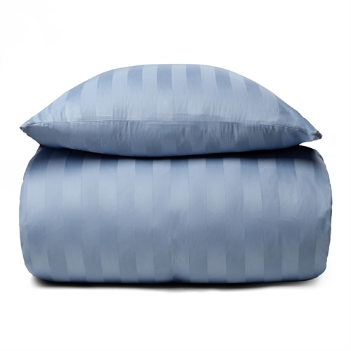 Bamboo bedding - 140x220 cm - 100% Natural bamboo - Blue, jacquard woven bed set with stripes
