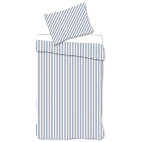 Junior bedding 100x140 cm - Bedding set with white and blue stripes - 100% soft cotton bed linen