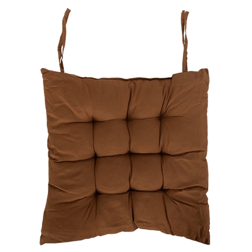 Chair Cushion - 35x35x6 cm - Brown solid garden cushion