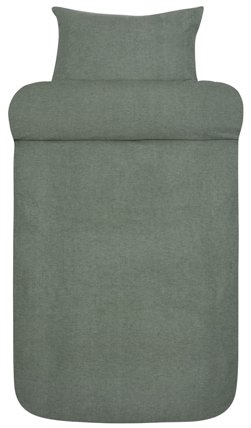 Flannel bedding - 140x200 cm - 100% soft yarn-dyed cotton flannel - Høie of Scandinavia - Casper green premium bedding set