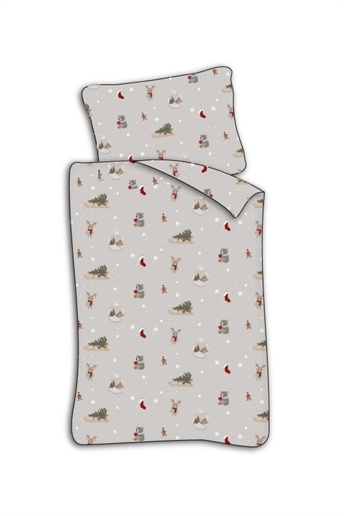 Junior Christmas bedding 100x140 cm - Christmas bedding set with Christmas icons - 100% soft cotton bed linen