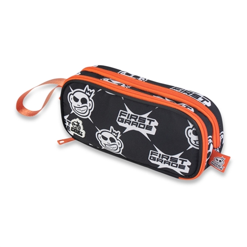 First Grade pencil case with 2 compartments - Black