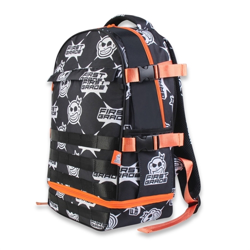 First Grade school backpack with insulated compartment - Black backpack with 5 compartments