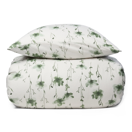 Flannel kingsize bedding 240x220 cm - Soft floral bed set - 100% cotton flannel - By Night bed linen