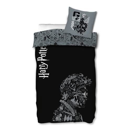 Harry Potter bedding - 140x200 cm - Glow-in-the-dark bedding - 2-in-1 design - Bed linen in 100% cotton