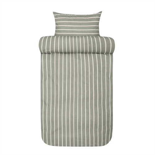 Flannel bedding 140x200 cm - Green striped bedding set - 100% cotton flannel - Henning Høie of Scandinavia bed linen