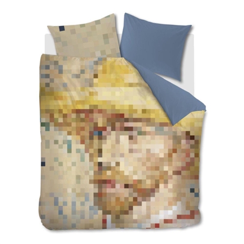 Checked organic bedding 140x220 cm - Reversible bedding set in 100% organic cotton satin - Homage Multi - Beddinghouse bed linen