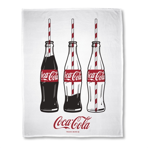 Children\'s blanket - Coca Cola - 150x200 cm - Soft fleece blanket - White